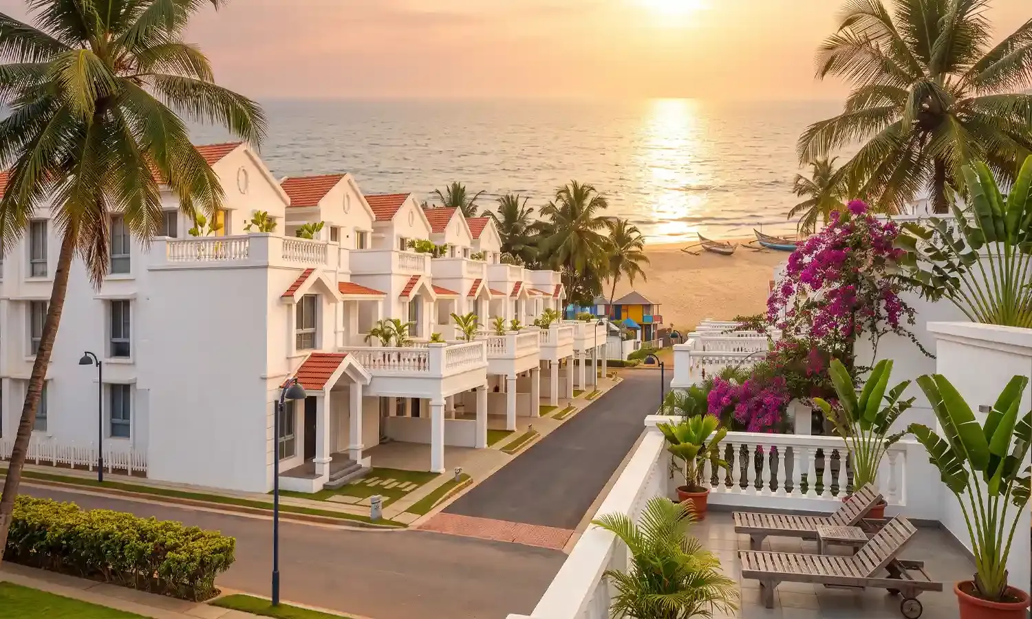 Walking Path With Beach View